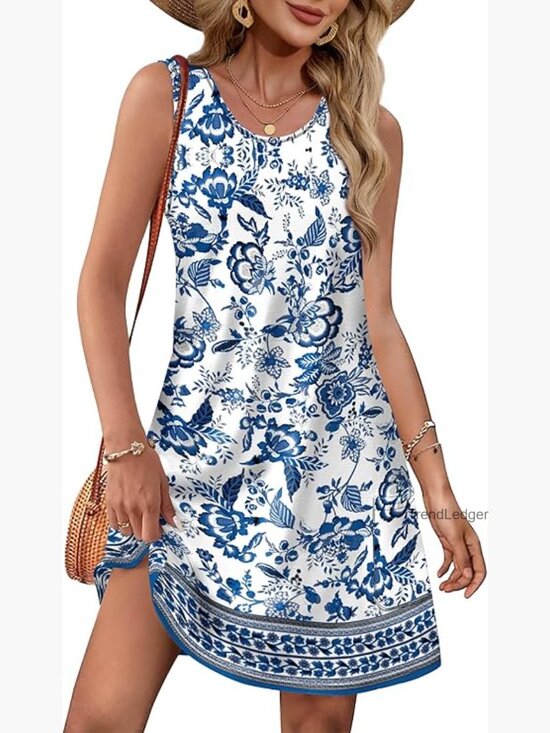 Dresses & Skirts - Casual Sundress with Pockets Sleeveless Beach Cover Up